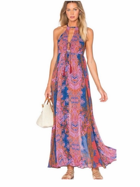 Free People Dresses & Skirts - Free People Dress Unattainable Boho Floral Maxi Sleeveless Bohemian Size 10